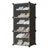 Dulap Modular Pantofi Mufart, Plastic, 3 Compartimente, 6 Rafturi, 44x31x96 cm, Organizator Incaltaminte Hol