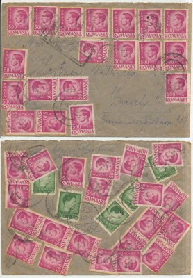 ROMANIA 1947 plic Medias spre Elvetia cu francatura spectaculoasa de inflatie foto