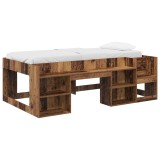 vidaXL Cadru de pat pentru copii cu depozitare Lemn vechi 90 x 190 cm 3422633