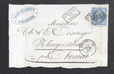 France 1866 Postal History Rare Front Cover 20 C NAPOLEON DB.242 foto