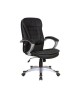 Scaun directorial ergonomic OFF 201, negru, piele ecologica, reglabil, suporta 100 kg, cu brate