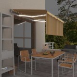 VidaXL Copertină retractabilă manual cu stor, galben&amp;alb, 3,5x2,5 m