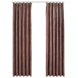 Cumpara ieftin Draperii opace 2 buc. roz antichizat 140x245 cm catifea carlige