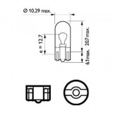 BEC FARA SOCLU W5W 12V SET 10 buc PHILIPS