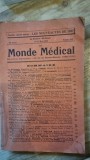 Le monde medical 1-15 martie 1938 revista internationala de medicina si terapie. Numar special