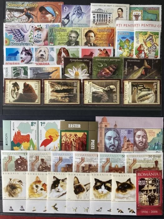 Lot de peste 30 emisiuni filatelice Romania, majoritatea dupa anul 2010, unele dupa anul 2020 (2 poze)