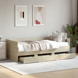 VidaXL Pat de zi cu sertare fără saltea, stejar sonoma, 75x190 cm 3280834