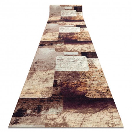 Traversa anti-alunecare DIGITAL - SQUARES Geometric bej / maro, 65 cm
