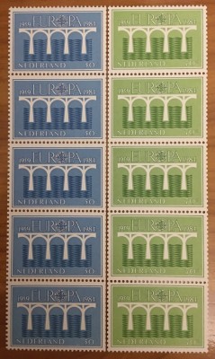 Netherlands 1984 5 x Europa CEPT in block Mi.1251-1252 MNH CC.019 foto