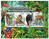 Timbre S. TOME E PRINCIPE 2015, Feline mari din paduri tropicale, Colita noua
