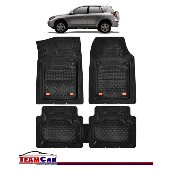 Covorase Auto TeamCar&reg; Tip Tavita Compatibile Toyota RAV4 III (2006-2012) Negru Material Rezistent