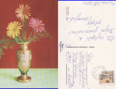 Ilustrata Cehia-Felicitare flori foto