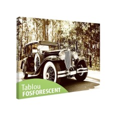 Tablou fosforescent Masina de epoca neagra - 60 cm x 40 cm