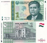Bancnota Tadjikistan 1 Somoni 1999, UNC, Necirculata - Colectie Numismatica Asia