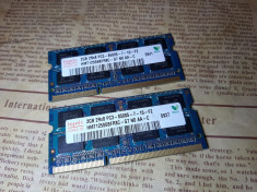 kit memorii RAM laptop 2x2gb DDR3 1066Mhz Hynix sodimm Dual Channel foto