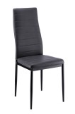 Cumpara ieftin Set 4 scaune fier negru piele ecologica gri Yuxi 40 x 40 x 97 cm