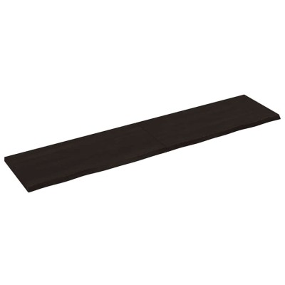 vidaXL Blat de masă maro 220x50x(2-4) cm, lemn masiv stejar tratat 3156466 foto