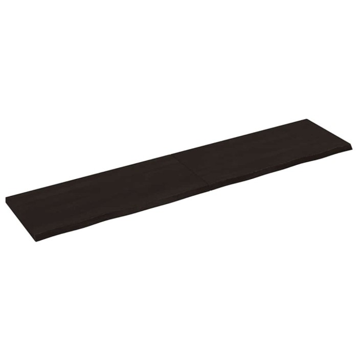 vidaXL Blat de masă maro 220x50x(2-4) cm, lemn masiv stejar tratat 3156466