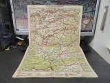 Sibiu, Blaj, Sighișoara, Mediaș, Iernut, T&acirc;rnăveni, Cisnădie, Ocna Sibiului, C&acirc;rța, Agnita, hartă color, scara 1:300.000, M.D. Moldoveanu, c. 1928