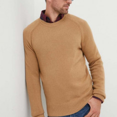 BOSS pulover de casmir culoarea bej, light