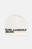 Karl Lagerfeld Jeans căciulă din bumbac culoarea bej, bumbac, din tesatura unia, A3M33113