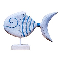 Set 3 sculpturi din lemn cu tematica pescareasca Bundle Ecstasy Fish