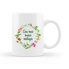 Cana alba personalizata &quot;Cea mai buna matusa&quot;, INOVATIX&reg;. 330ml