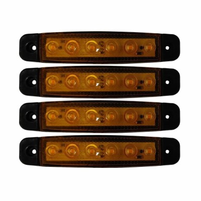 Lampa gabarit cu 6 LED-uri 12/24V set 4buc - Galben Garage AutoRide foto