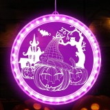 Lumina decorativa de Halloween Formizon, sticla, mov, 21 x 27 cm