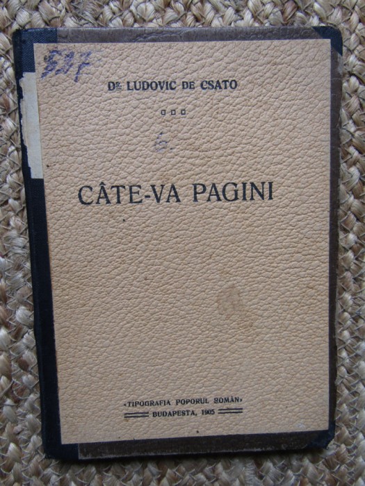 LUDOVIC DE CSATO - CATE-VA PAGINI