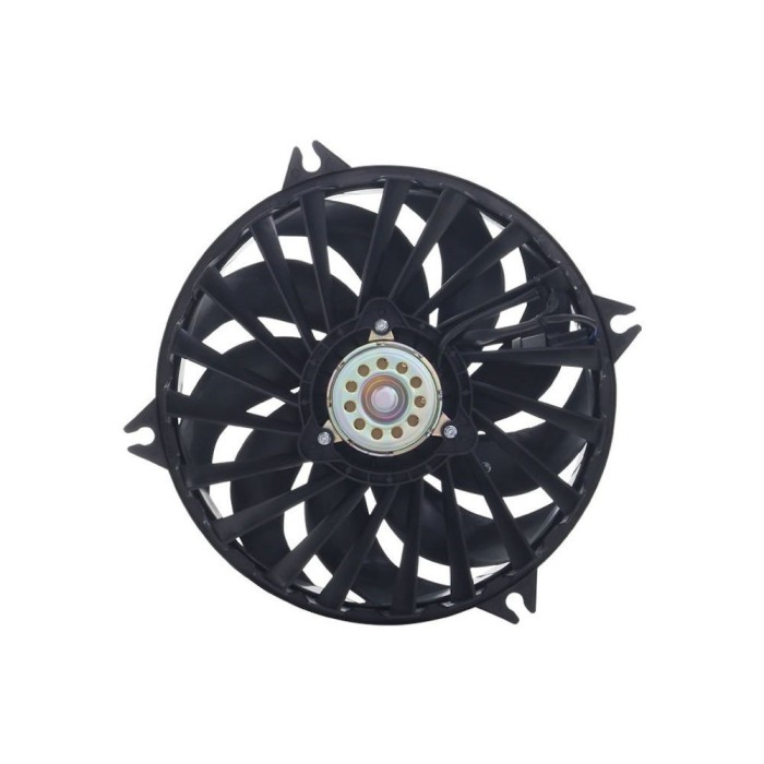 GMV radiator electroventilator Citroen C5, 2000-2008, Citroen C8, 2002-, Fiat Ulysse, 2002-2012, Peugeot 807, 2002-, dimensiune 300W/385mm, cu 2 pini