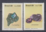 BRAZILIA 1989 MINERALE PIETRE PRETIOASE SERIE MNH, Nestampilat