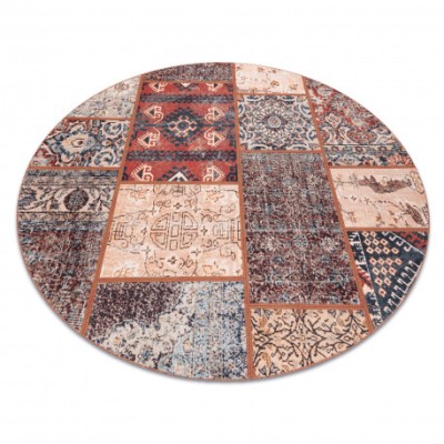Covor ANTIKA ancient rust cerc, mozaic modern, lavabil grecesc - teracotă, cerc 200 cm foto