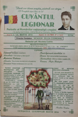 CUVANTUL LEGIONAR MARTIE 2014 MISCAREA LEGIONARA NICADOR ZELEA CODREANU 16PAGINI foto