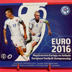 SLOVACIA 2016 - Set Euro + medalie argint “Campionatul European de Fotbal ” BU