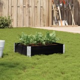 Gossi jardiniera de gradina, negru, 80x60 cm, lemn masiv pin