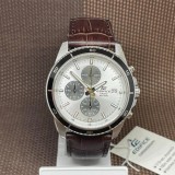 Casio Edifice EFR-526L-7AVUDF Ceas bărbătesc Quartz Cronograf Cadran Alb Curea din Piele Maro