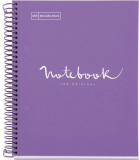 Caiet A5 80 file matematica Emotions Purple, MiquelRius