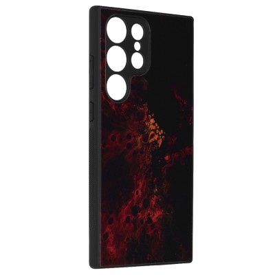 Husa glaze glass care compatibila cu samsung galaxy s23 ultra, slim glow, htpmag, red nebula foto