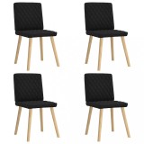 VidaXL Scaune de bucătărie, 4 buc., negru, material textil