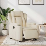 VidaXL Fotoliu rabatabil electric, crem, material textil