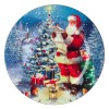 Platou Decorativ Crăciun, Model Moș Crăciun, Plastic, Diametru 33cm, Multicolor, Oem