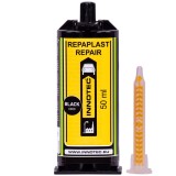 Reparare plastic auto, Adeziv plastic, Cartuș bicomponent, Reparație bară auto, 50 ml negru
