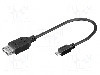 Cablu USB A soclu, USB B micro mufa, USB 2.0, lungime 0.2m, negru, Goobay - 95193