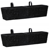 Cumpara ieftin Jardiniere, 2 buc., negru, zambilă de apă