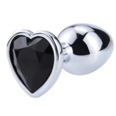 Dop Anal Hearty Buttplug Medium Argintiu/Negru Passion Labs