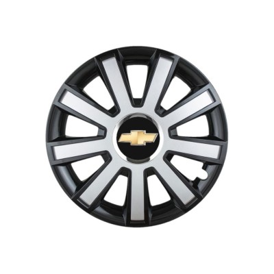 Set 4 capace roti Flash Gri-Negru R14 pentru gama auto Chevrolet foto