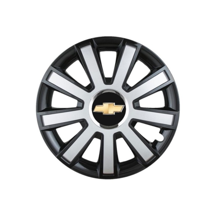 Set 4 capace roti Flash Gri-Negru R14 pentru gama auto Chevrolet