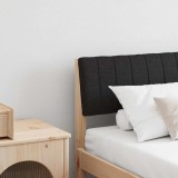 vidaXL Tăblie tapițată Negru 180 cm Lemn de pin masiv 879216