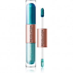 Makeup Revolution Double Up lichid fard ochi 2 in 1 culoare Tranquillity Blue 2x2,2 ml
